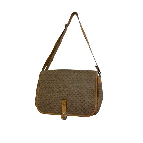 Vintage Gucci Micro GG Messenger Shoulder Bag Purse Leather Canvas